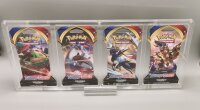 Acryl Case für Pokemon SLEEVED Papp Booster QUATTRO/4-Fach INKLUSIVE Standfuß