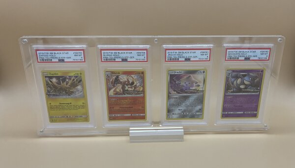 Acryl Case für PSA grading cases 4-Fach/Quattro INKLUSIVE Standfuß
