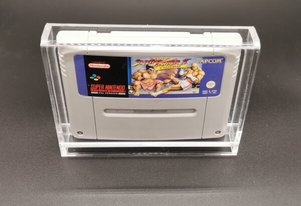 Snes Modul Spiele Acryl Schutz Box UV Case mit Schiebeverschluss Super Nintendo